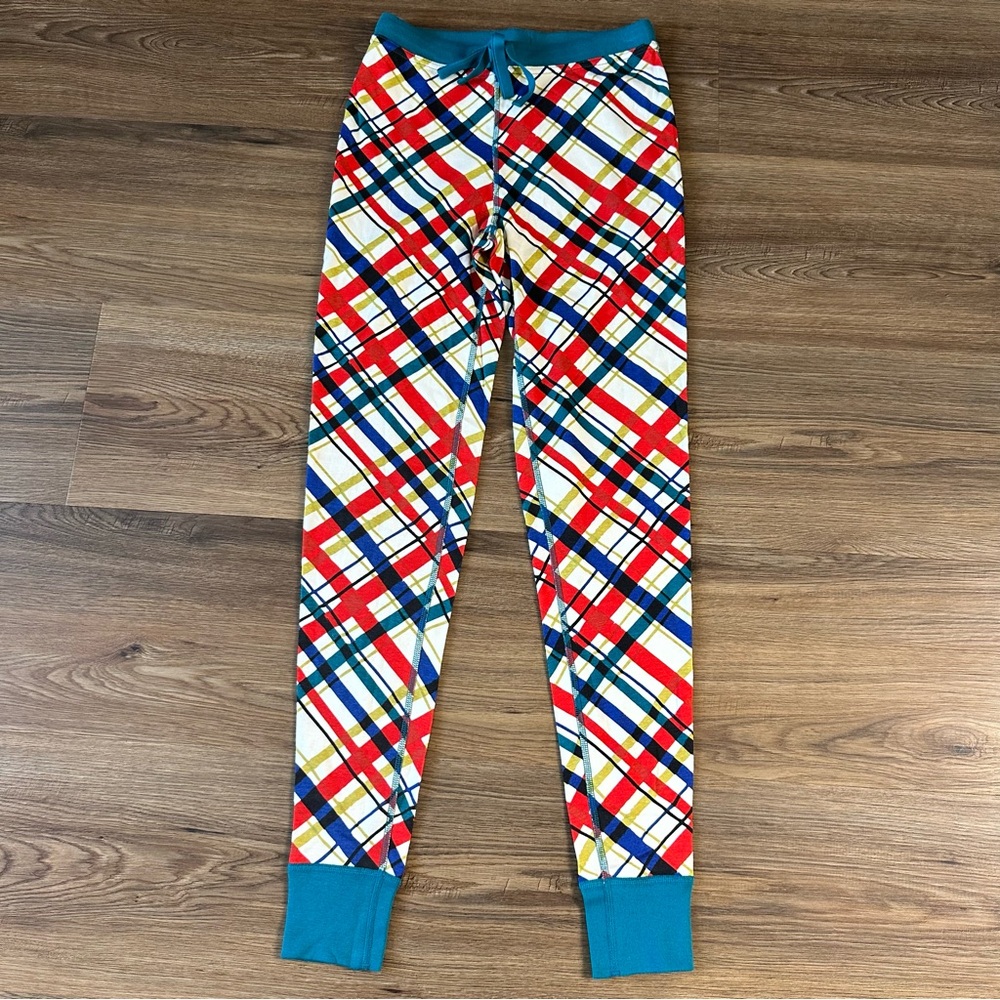 Hanna Andersson Peanuts Snoopy Plaid Pajama Jogger Pants Bottoms Womens Small